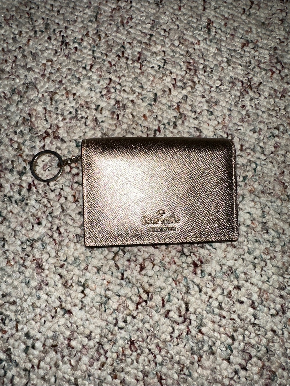 Kate Spade Metallic Card Case Keyring - Rose Gold